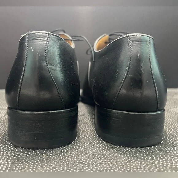 HERMES Classic Black Cap Toe Lace up Mens Leather Oxfords Size:EU 43 1/2/US 10.5 - Picture 9 of 16